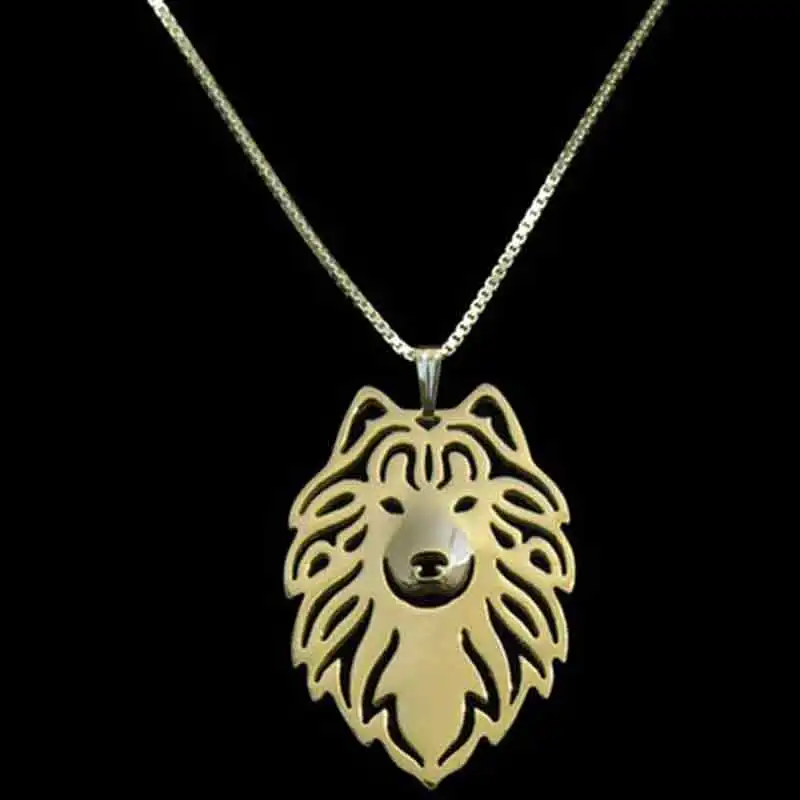 Samoyed Necklace Gold Dog Pendant Necklaces Animal Charm Handmade Gifts