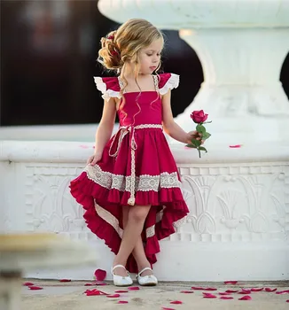 

Summer Girls Dresses Sleeveless Lace Princess Dress Birthday Evening Party Dresses Little Baby Girl Clothes 1-6T