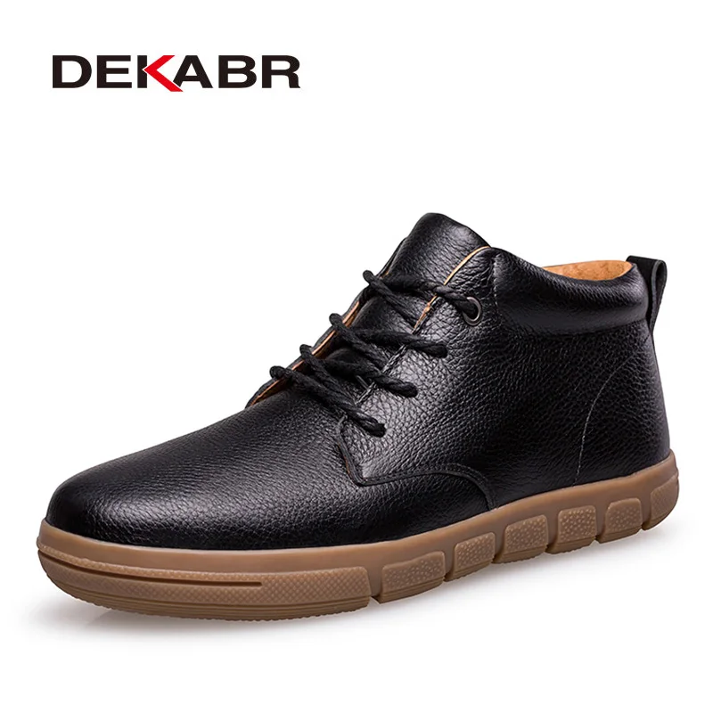 DEKABR 2018 Winter Men Boots Plus Fur Warm Ankle Boots Brand Men Snow Boots Men Genuine Leather Casual Shoes Big Plus Size 38~47 DEKABR 2018 Winter Men Boots Plus Fur Warm Ankle Boots Brand Men Snow Boots Men Genuine Leather Casual Shoes Big Plus Size 38~47