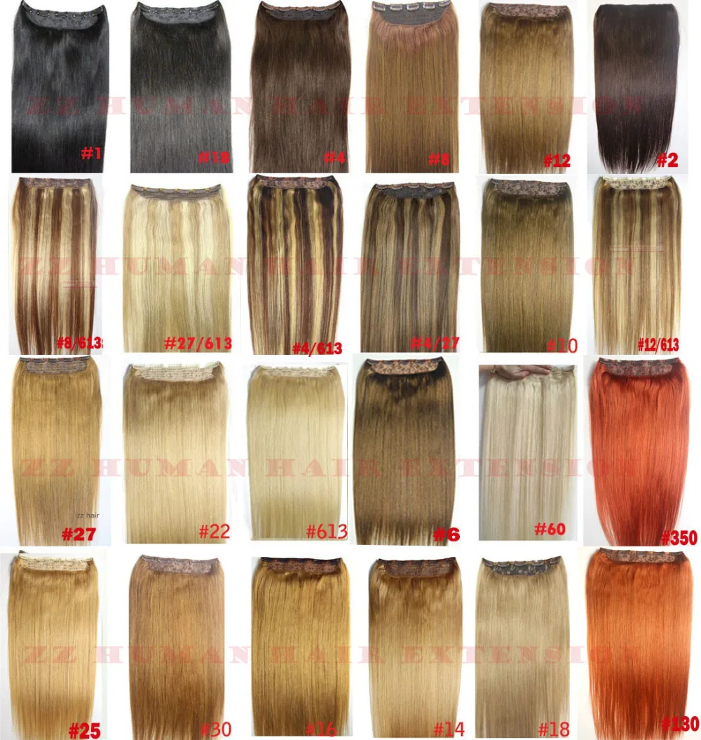 

16"-32" 1pcs Set Single Hairpieces 100% Brazilian Remy Hair Clips In/on Human Hair Extensions Double Weft 70g-220g