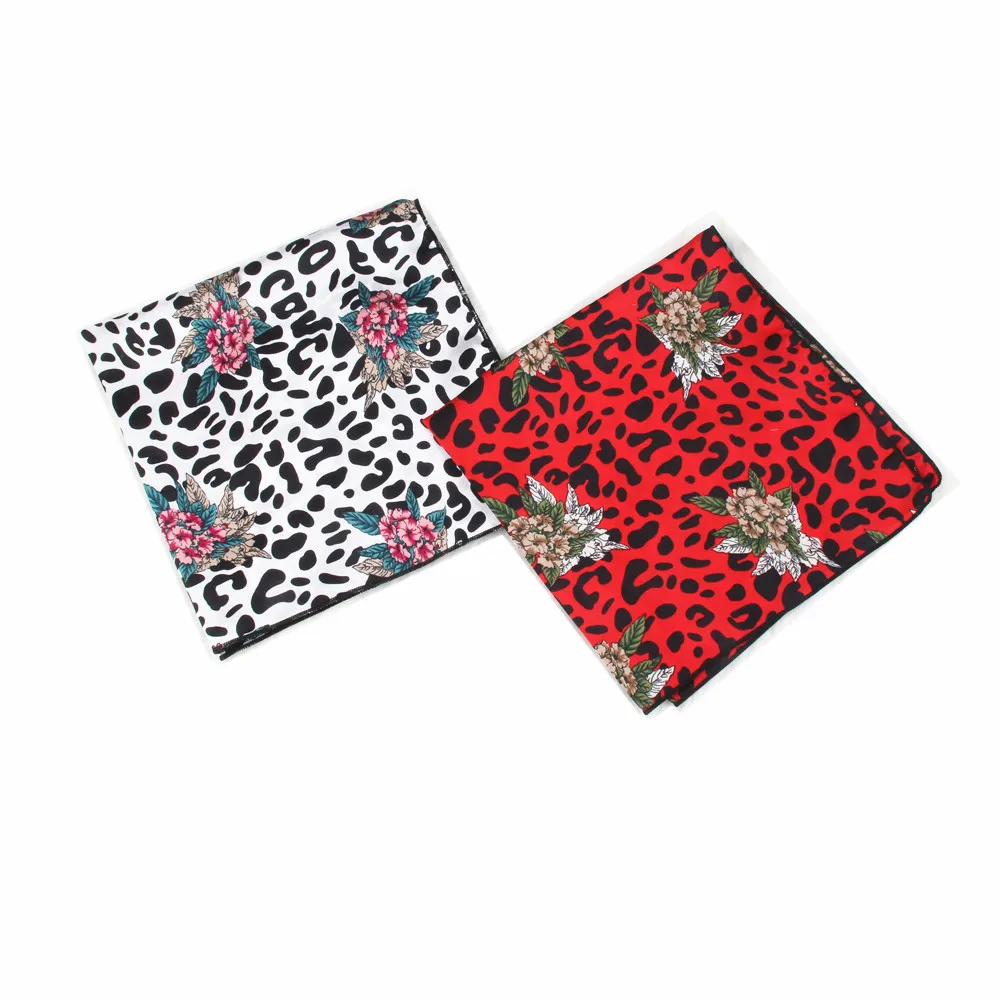 

2019 new fashion leopard flower women's small square scarf imitation silk scarves neckerchief 50cm lady collar scarfs 501#