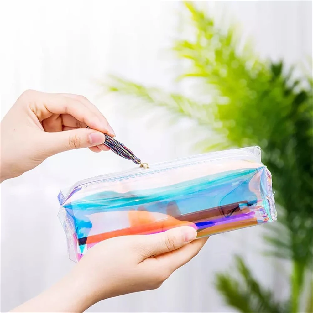 

Creative and Transparent Receiving Bag of Large Capacity Dazzling Laser Pen Bag and Large Capacity Student Stationery Box