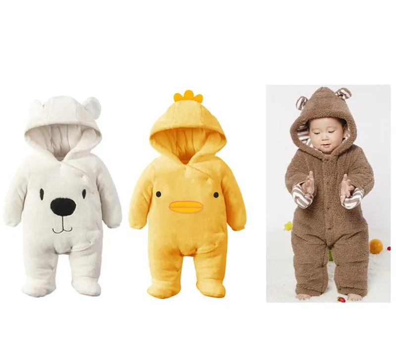 New Arrival !Autumn and Winter Baby Boy&Girl Clothes Newborn Cartoon Animal Outwear Clothing Baby Warm Jumpsuit Free Drop Ship09