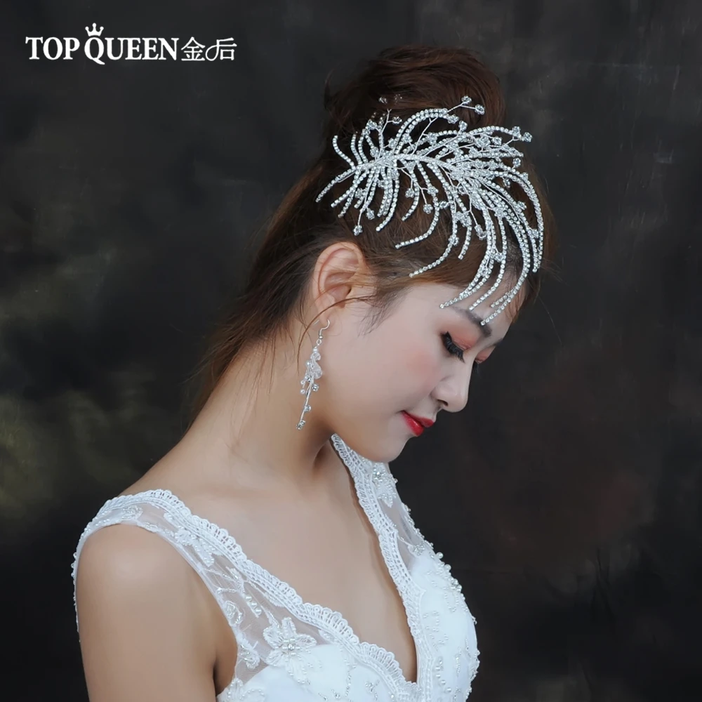 TOPQUEEN HP188 свадебная тиара невесты украшения для волос ручной работы со стразами Свадебные аксессуары для волос свадебный головной убор свадебная тиара