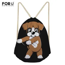 FORUDESIGNS боксер собака Дамский рюкзак со стягивающим шнуром новейшая Студенческая школьная сумка на шнурках для девочек Mochila Feminina Sack Bag