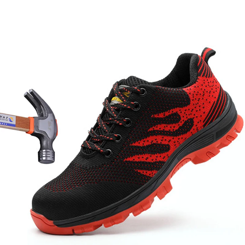 

2019 Hiking shoes Men's Breathable Steel Toe Cap Safety Shoes Men Outdoor Anti-slip Steel Puncture Proof Construction Work Shoes