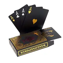 Профессиональные Водонепроницаемые пластиковые покерные карты черные игральные карты пластиковые ПВХ Техасский Холдем покерные карты
