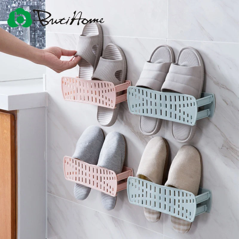Butihome Home Storage Racks Foldable Wall Mounted Shoe Racks Simple