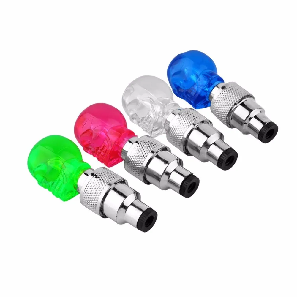 Крышка клапана в форме черепа, светодиодный колесо с подсветкой, лампа для шин, яркий велосипедный фонарь, Аксессуары для автомобилей