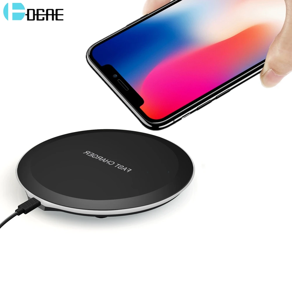 

DCAE Wireless Charger for iPhone 8 X XS MAX XR 10W Fast Qi Wireless Charging Pad for Samsung S9 S8 Plus Note 9 8 Xiaomi Mix 3 2s