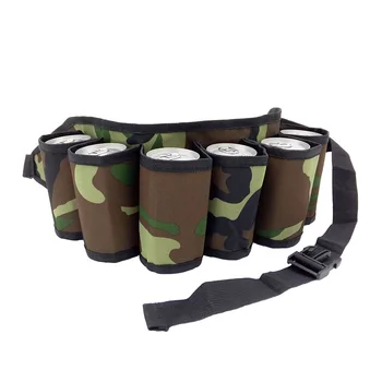 

6-Pack Beer Belt Outdoor Camping Beer Waistband Picnic Bag Tableware Accessories for BBQ Cooking Picnic