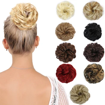 

DIFEI Hair bag synthetic hair bun elastic donut hair bag high temperature fiber chignon bun Hair Extensions chignon