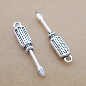 

30pcs Charm screwdriver pendant 6*31mm Antique silver Handmade Jewelry Making DIY Supplies European Alloy accessories Hot