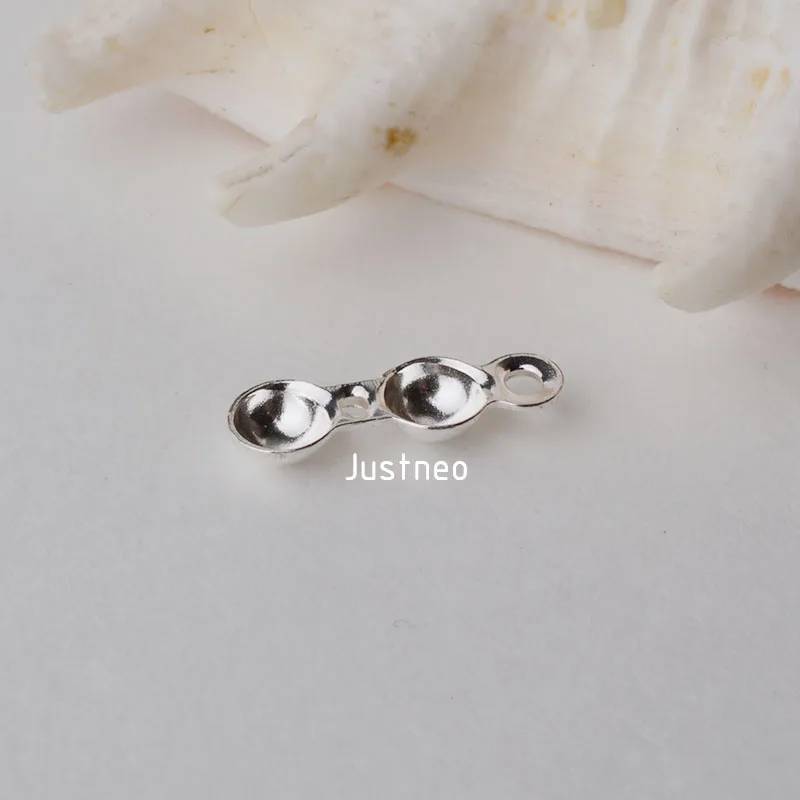 Sterling Silver Clam Shell Bead Tip with Rings (1)