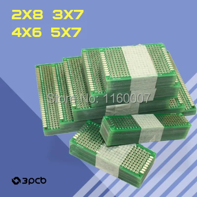 20 шт. 5x7 4x6 3x7 2x8 см пустая печатная плата 2 слоя двухсторонняя из стекловолокна