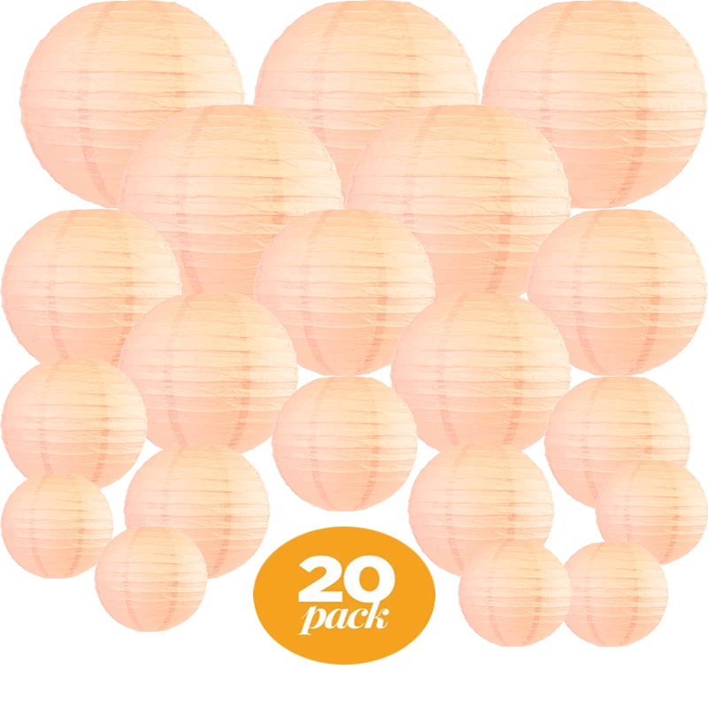 peach paper lanterns