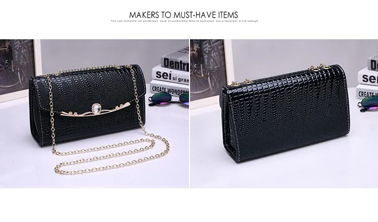30 Women Bags Sweet Ladies Wind New Crocodile Pattern Womens Shoulder Messenger Bag Fashion Chain Solid Color Handbags