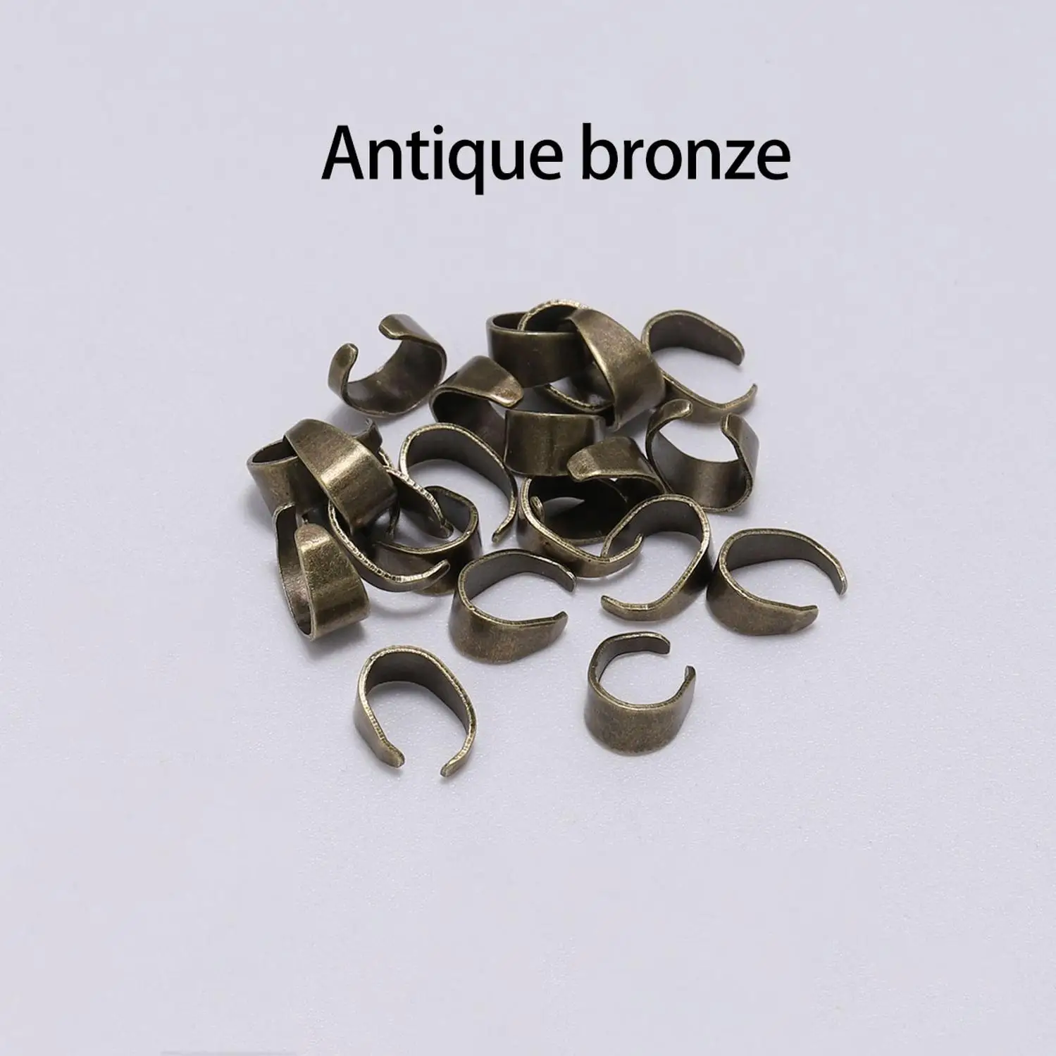 Antique bronze 50 шт./лот 7 цветов зажимы для подвески Зажимная застежка-молния Шарм ожерелье крюк разъем для DIY ювелирных изделий Камея Лоток поиск - Цвет: Antique bronze