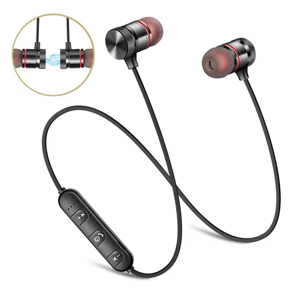 

Wireless Bluetooth Earbud In-Ear Cycling Running Sport Headset Metal Magnetic Headphone Stereo HIFI Earphone with Mic Sweatproof