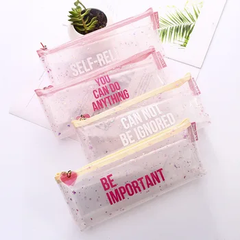 

1Pcs Kawaii Pencil Case Fresh English Gift Estuches School Pencil Box Pencilcase Pencil Bag School Supplies Stationery make up