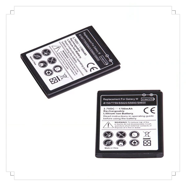 Сменный литий-ионный аккумулятор для Samsung Galaxy W I8150 T759 T679 S5820 S5690 S8600 M930 2 шт./лот 1700
