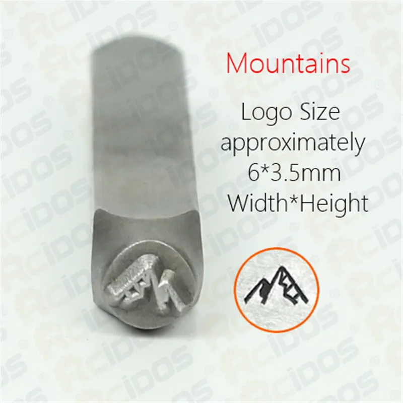 Ракета корабль/горы дизайн штамп 6 мм серии, DIY браслет/ювелирные знаки стальная печать, цена за 1 шт - Цвет: Mountains