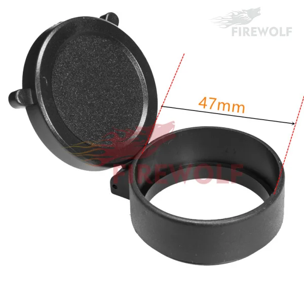 47MM FIRE WOLF 44-69 мм Крышка для объектива винтовки флип-ап быстрая пружинная Защитная крышка объективная линза Крышка для калибра матовая черная Охота - Цвет: 47MM