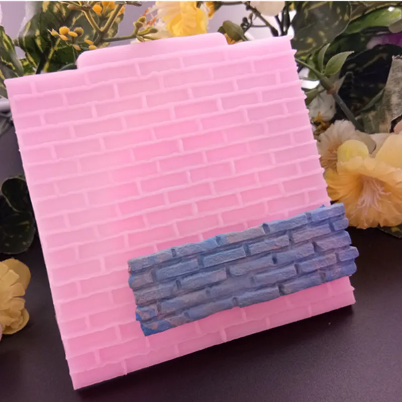 

DIY 1PCS Stone Wall Line Grain Forms Silicone Impression Texture Mat Sugarcraft Fondant Mould Lace Border Mat F154
