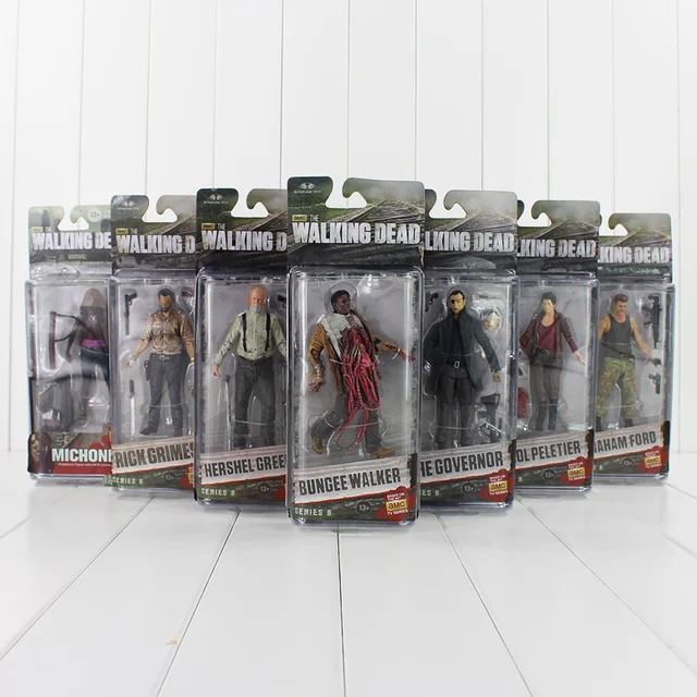 Best Offers 7Pcs/Lot AMC TV Series NECA The Walking Dead Abraham Ford Bungee Walker Rick Grimes The Governor PVC Action Figure Model Toys