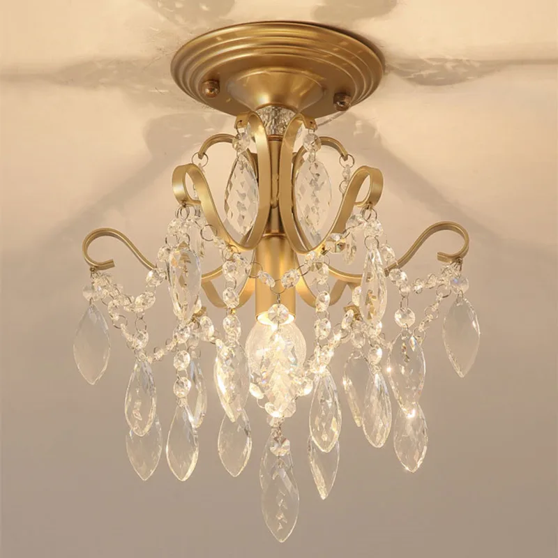 

European Style Aisle Crystal Ceiling Lamp Modern Home Lighting Balcony Stairs LED Ceiling Light
