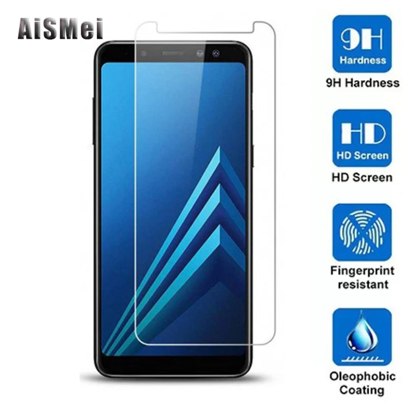 AiSMei закаленное Стекло для Samsung Galaxy A6 A8 плюс 2018 + A730F SM A530F A605f A600F A600FN Экран