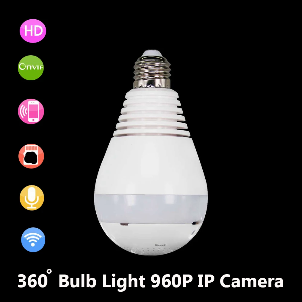 imágenes para Bombilla HD Inalámbrica Wifi Cámara IP de Onvif Fisheye Panorámica de 360 Grados de Seguridad Para el Hogar P2P Audio Lámpara de Vigilancia de La Cámara 960 P V380 imágenes para Bombilla HD Inalámbrica Wifi Cámara IP de Onvif Fisheye Panorámica de 360 Grados de Seguridad Para el Hogar P2P Audio Lámpara de Vigilancia de La Cámara 960 P V380