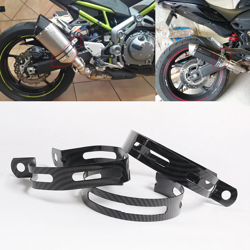 

1 Pcs Universal 90/100/110/135 mm Motorcycle Exhaust Fixing Bracket Stainless Steel Carbon Fiber Holder Muffler Fixed Clamp Ring