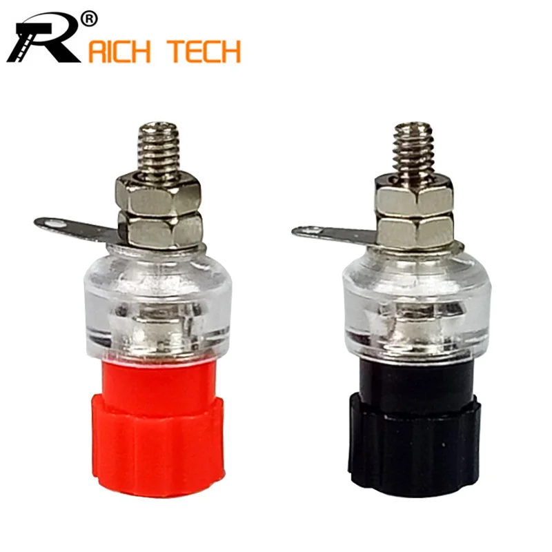 

50pairs/100pcs Black+Red Banana plugs Amplifier Terminal Binding Post Banana Jack Socket Panel Mount Connector