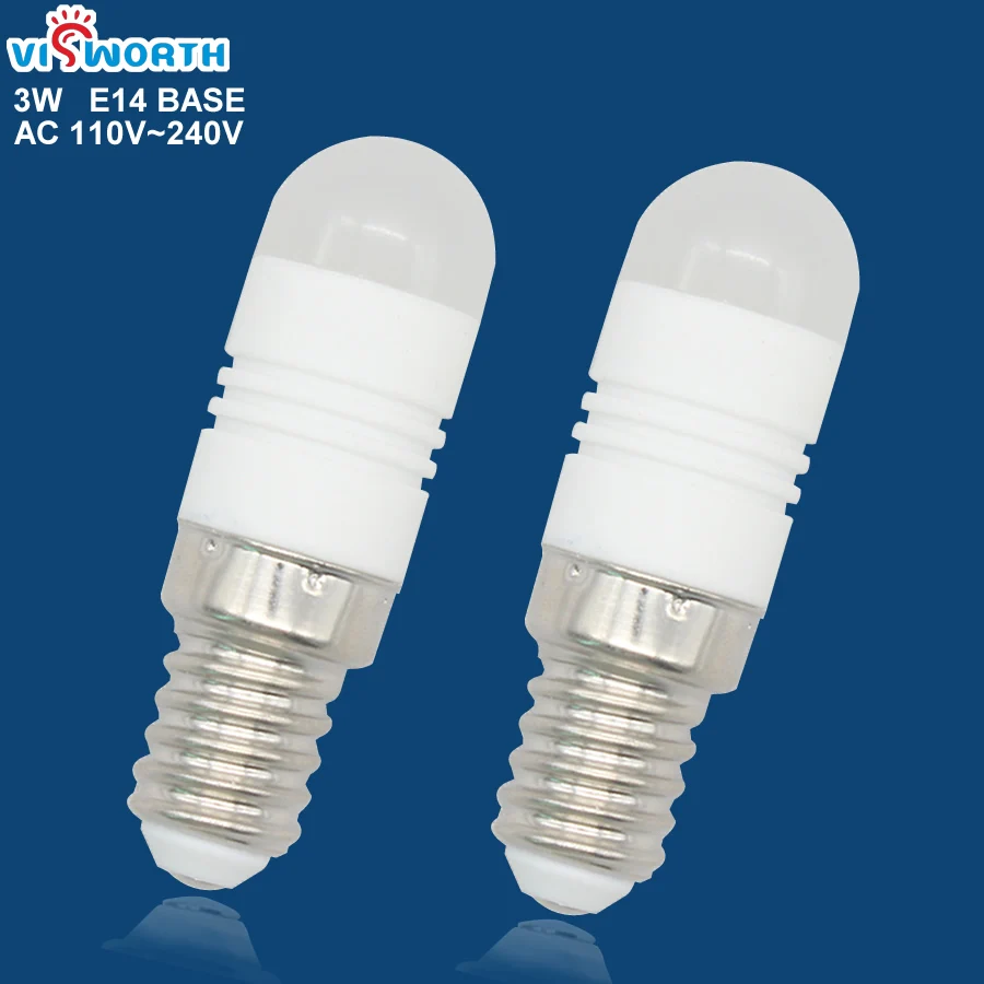 

Мини керамический корпус E14 Светодиодная лампа для холодильника 3 Вт Светодиодная лампа AC 110 В 220 В светодиодный светильник Теплый Холодный белый светодиодный хрустальный светильник