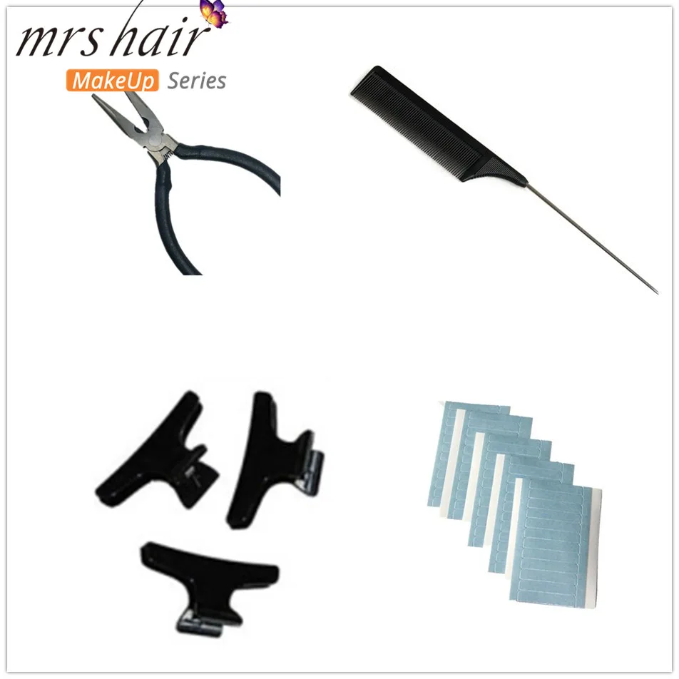 5 Sheets Super Adhesives Blue Replacement Tape For Brazilian Hair 4cm*0.8cm 60 tabs Double-Side Lace Front Support Tape Strips