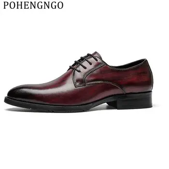 

new Mens cowhide business dress Shoes Classic A gentleman office Formal Oxford shoes Grooms Wedding Party Evening Social Shoes