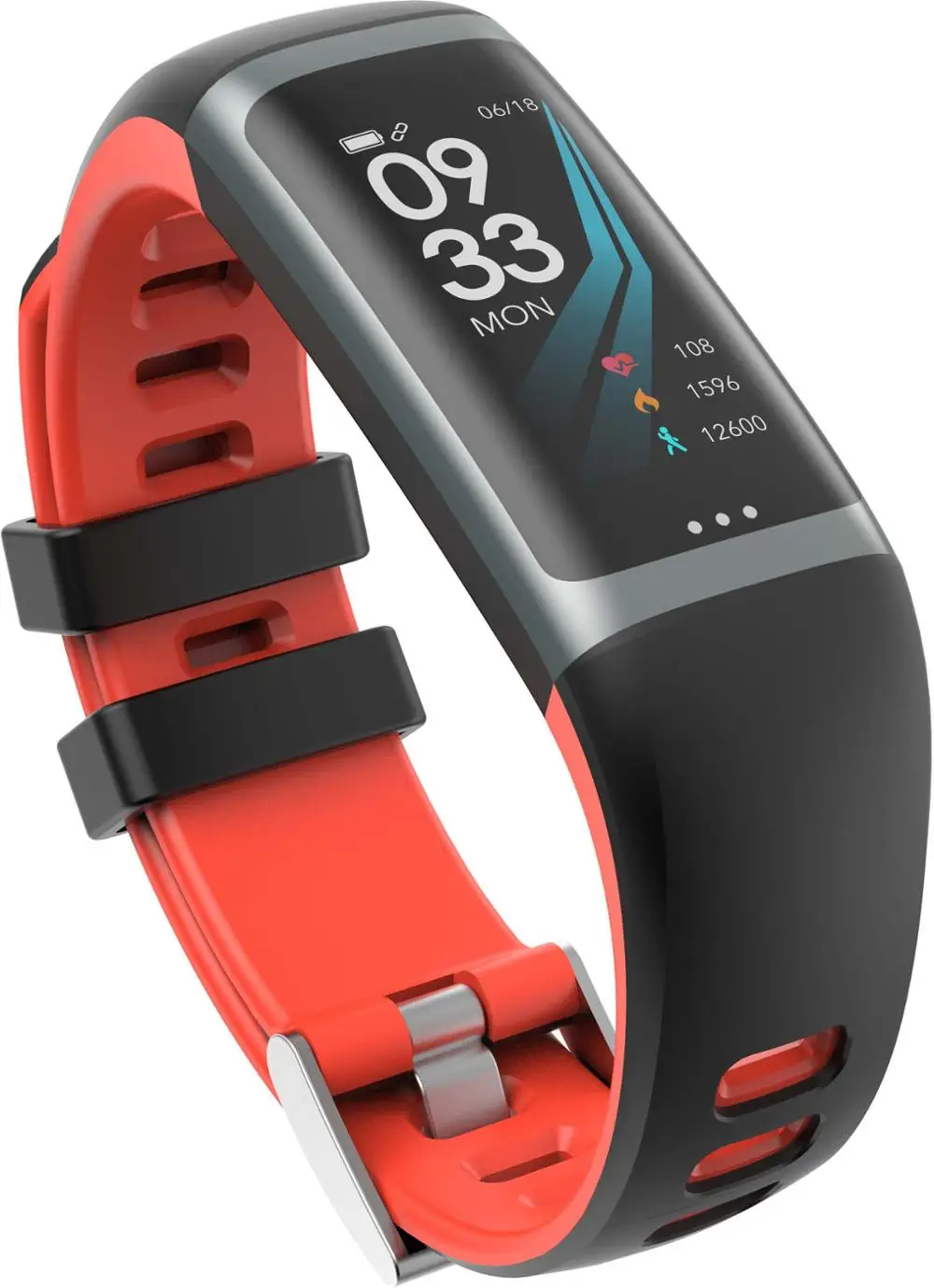 Умный Браслет, измеритель артериального давления, пульсометр, фитнес-трекер, смарт-браслет, спортивные часы, браслет, водонепроницаемый, pk fitbits miband 3 - Цвет: Красный