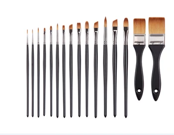 

2284 Synthetic hair wooden handle 16PC/set high quality acrylic and oil brush set