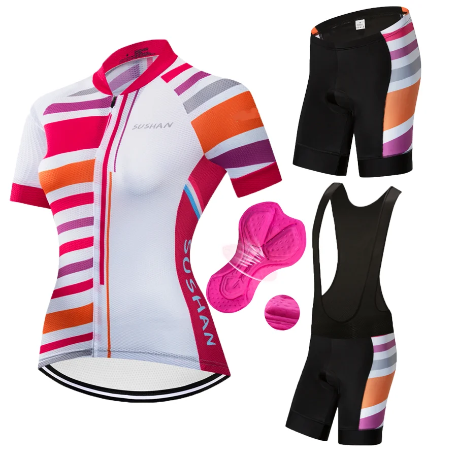 SUSHAN 2019 Rosa Frauen Enduro Комплект Джерси для велосипеда Fahrrad Kleidung Anzug Kurze Radfahren комплект