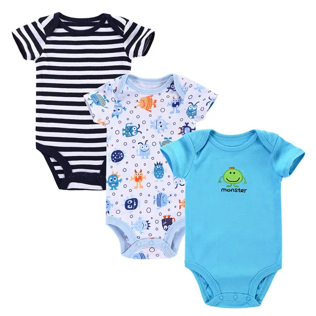 Near Cutest 3pcs/lot Baby Romper Newborn Clothing Short Sleeve Cotton