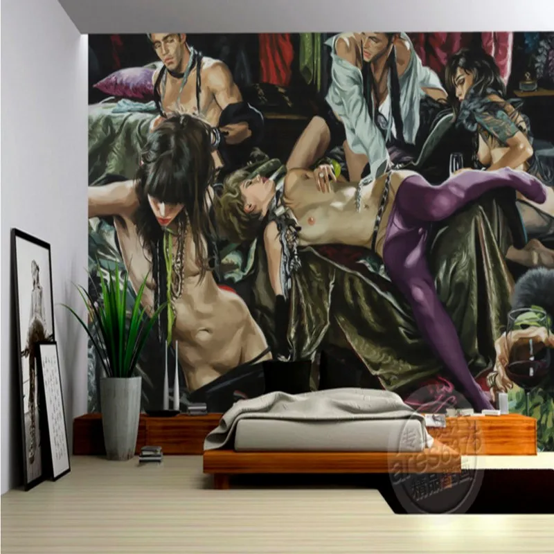 Photo wallpaper Modern human body painting star party party personality murals background wall mural wallpaper living room