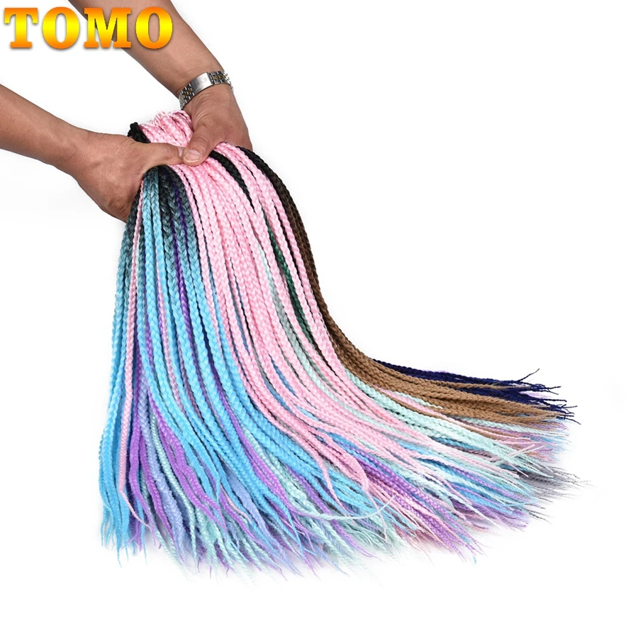 

TOMO Box Braids Crochet Braids 22Strands 24Inch Synthetic Hair Extension for Braids Ombre Brading Hair Blonde Bug
