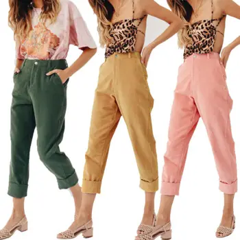 

HIRIGIN Newest Ladies Women High Waist Long Casual Trousers Fashion Autumn Loose Leg Pants