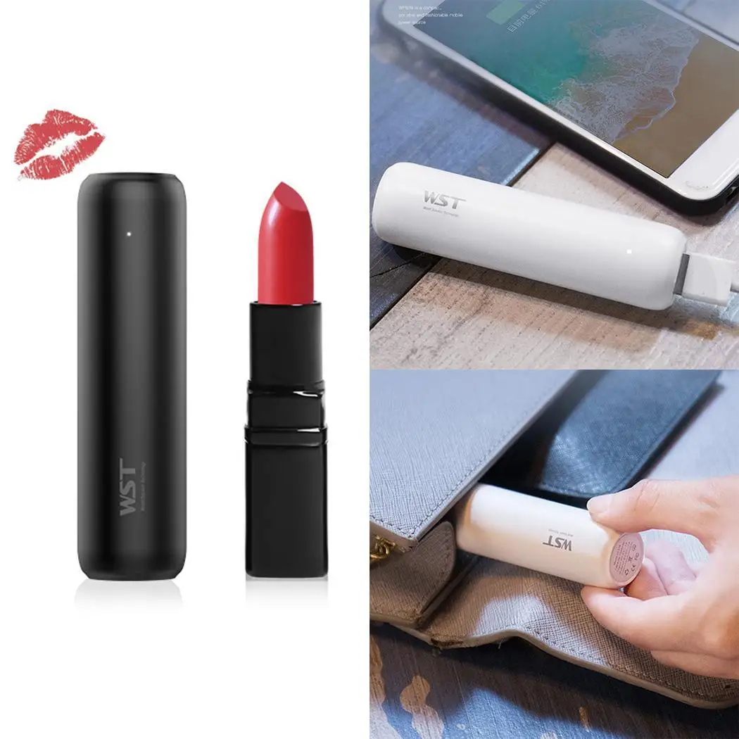 Мини 3350 мАч power Bank креативная губная помада в форме одиночный USB Мобильный Внешний