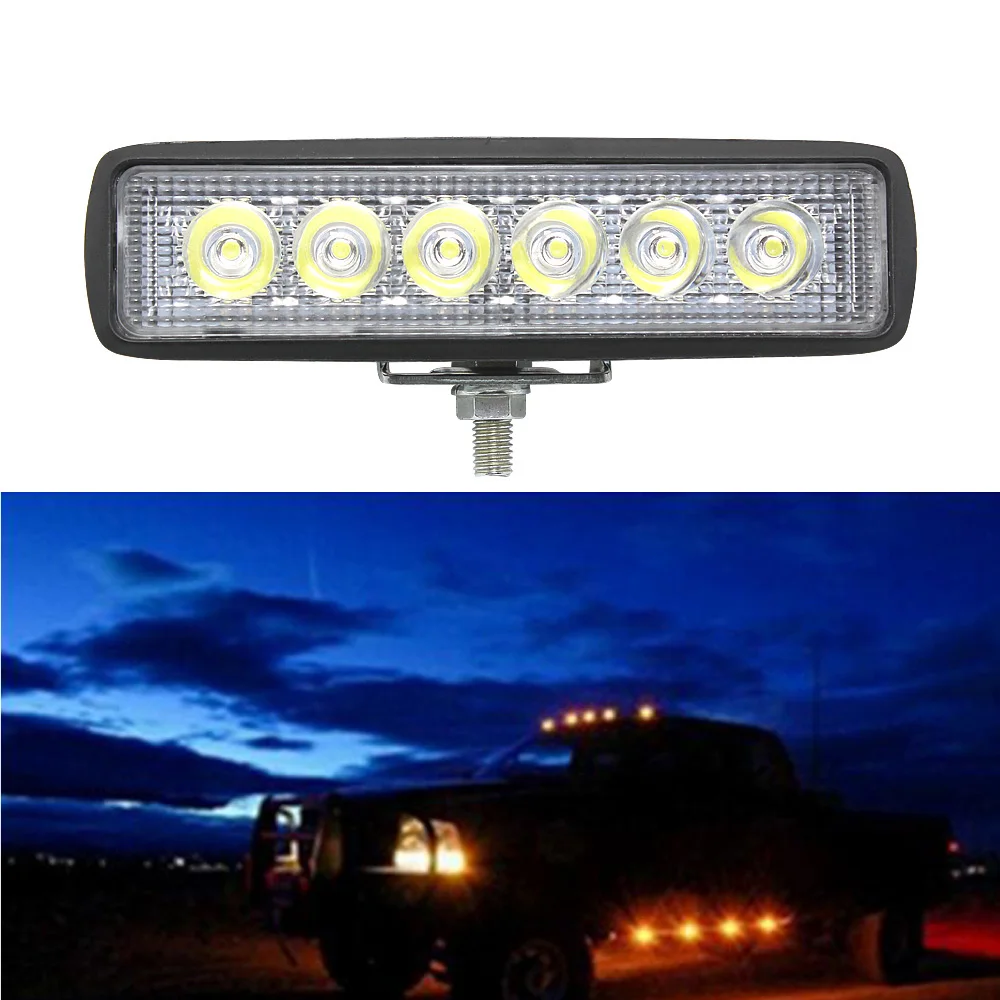

1PC ANBLUB 6 inch 18W LED Car Work Light Bar DRL Light 12V 24V Motorcycle Truck Trailer Lorry Offroad SUV 4X4 ATV 4WD Work Lamp