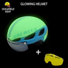 2018 New COLNELS Bicycle Helmet luminous MTB Bike Helmet Adult Goggles glasses Cycling Helmet Casco Ciclismo Capacete