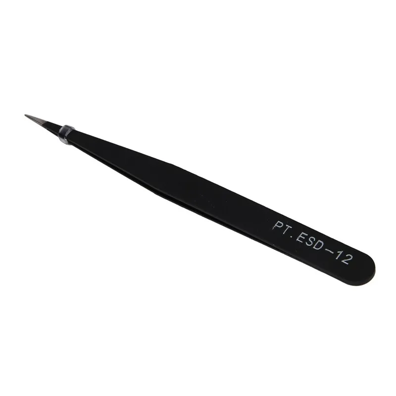 1.0mm ESD 12 Precision Tweezer Set Antistatic Tweezers Stainless Anti