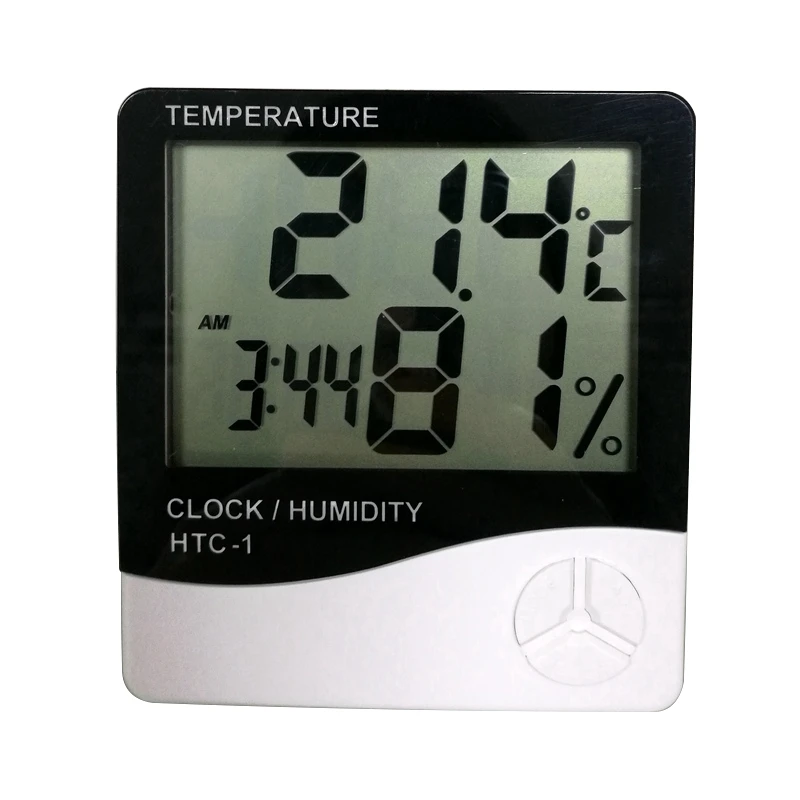 

Indoor Digital Thermometer Hygrometer Temperature Humidity Meter Clock HTC-1 C&F display Weather Station