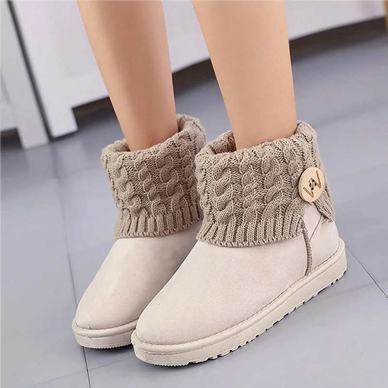 Con coffee Tejer Boots Boots Boots Corto Suave black Zapatos Las Botas Invierno Ankle De Calientes Mujeres Boots pink Qbt1068 Nieve Plana Pieles Dulce Beige Moda Del Botines CvqB8gxFw